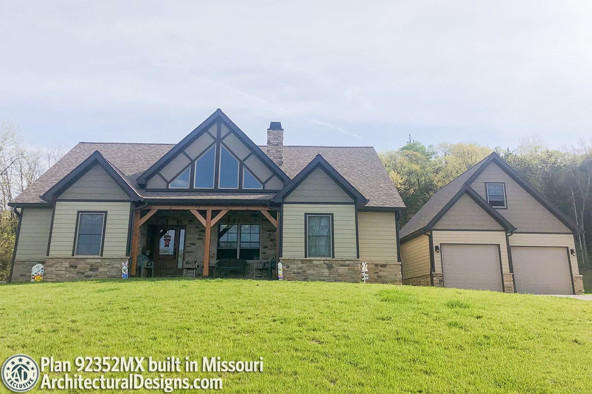 Plan 92352MX: Lake House Plan with Amazing Rear Views - 1989 Sq Ft - Image #4 - Craftsman, Mountain, Rustic, Vacation