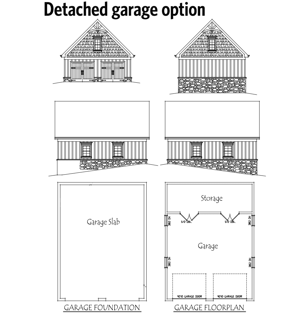 Plan 92352MX: Lake House Plan with Amazing Rear Views - 1989 Sq Ft - Floor Plan - Optional 2-Car Detached Garage - Craftsman, Mountain, Rustic, Vacation