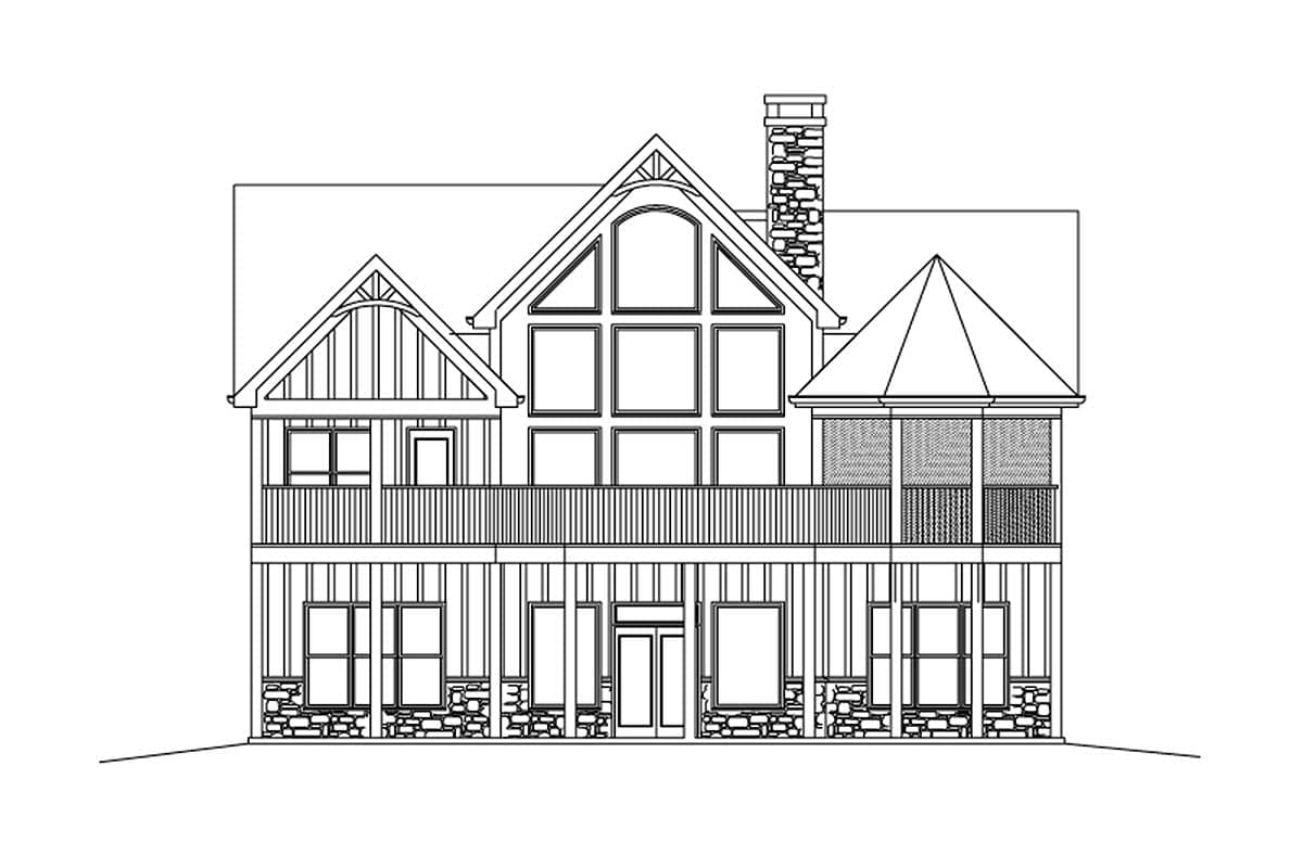 Plan 92352MX: Lake House Plan with Amazing Rear Views - 1989 Sq Ft - Image #21 - Craftsman, Mountain, Rustic, Vacation