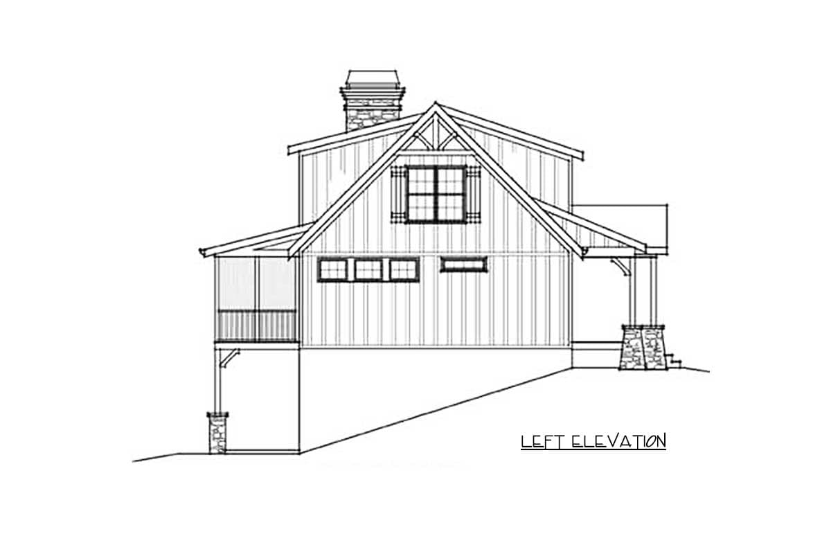 Plan 92354MX: Rustic Country Home Plan with Bunk Room - 1402 Sq Ft - Image #8 - Cottage, Country, Mountain, Rustic