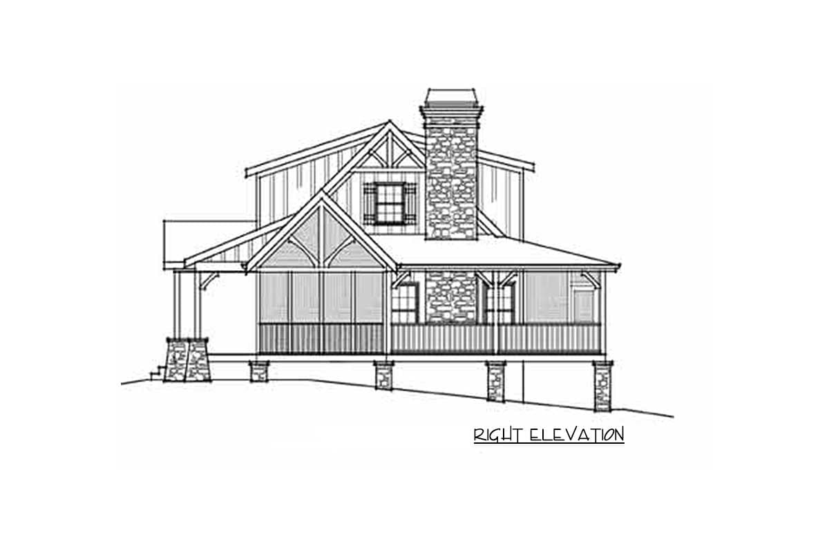 Plan 92354MX: Rustic Country Home Plan with Bunk Room - 1402 Sq Ft - Image #10 - Cottage, Country, Mountain, Rustic