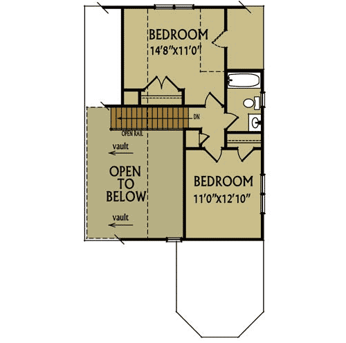 Plan 92356MX: Cabin Escape with Gazebo-Type Porch - 1380 Sq Ft - Floor Plan - 2nd Floor - Cabin, Cottage, Mountain, Rustic