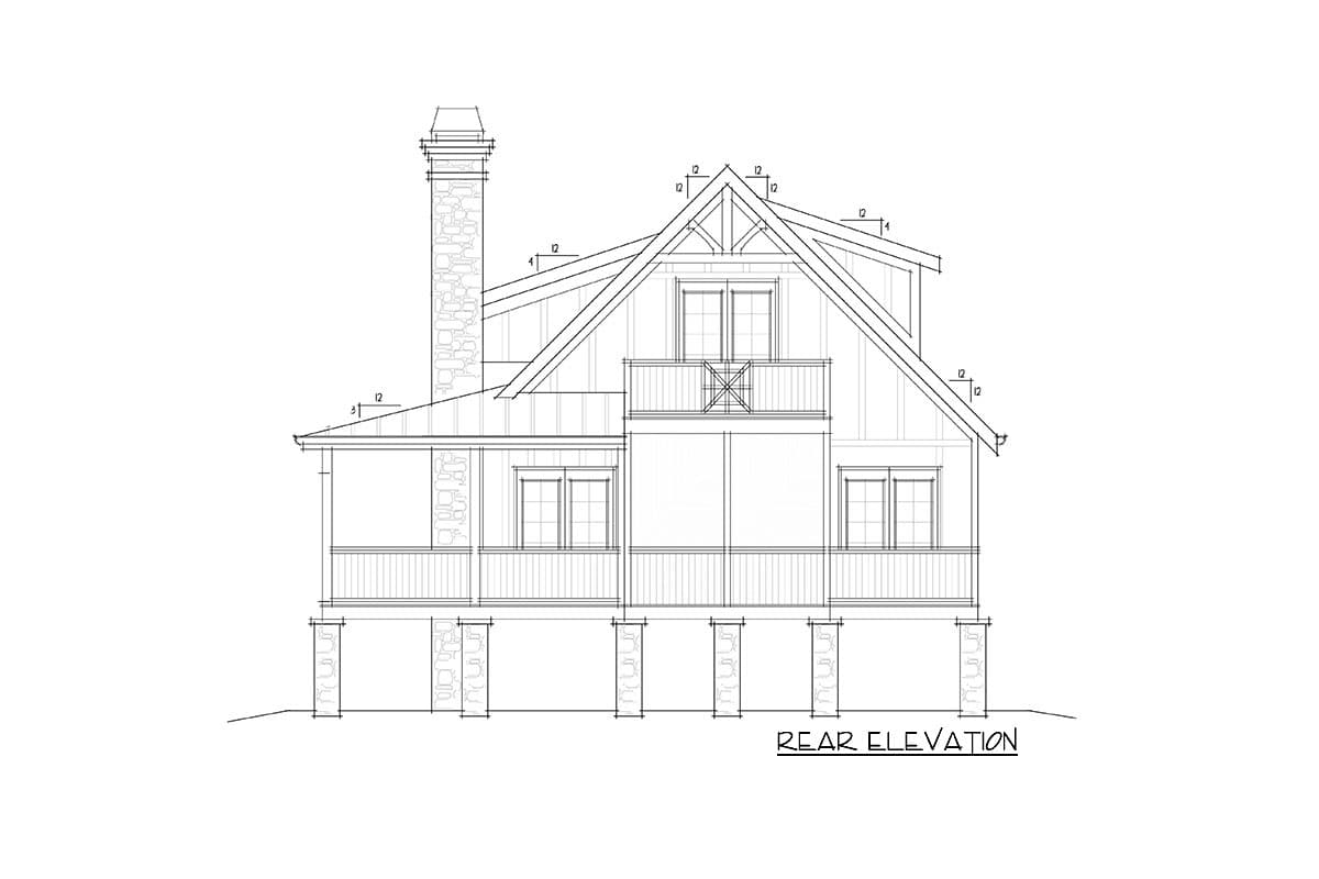 Plan 92359MX: Rustic 3 Bedroom Cottage House Plan - 1572 Sq Ft - Image #9 - Cabin, Cottage, Country, Mountain, Rustic