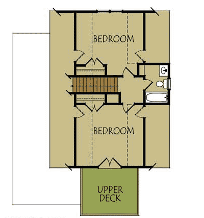 Plan 92364MX: Rustic Retreat With Wraparound Porch - 1501 Sq Ft - Floor Plan - 2nd Floor - Cabin, Cottage, Country, Mountain, Rustic