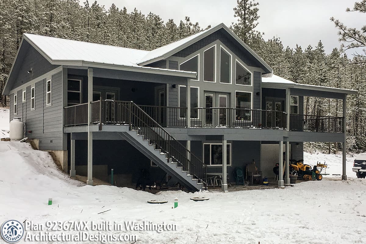 Plan 92367MX: Mountain Cottage House Plan Under 2000 Square Feet with Drive-Under Garage - Image #4 - Craftsman, Mountain, Rustic