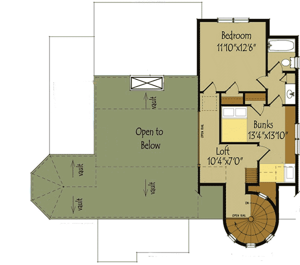 Plan 92370MX: 3 Bed Fairy Tale House Plan - 1932 Sq Ft - Floor Plan - 2nd Floor - Cottage, Country, Craftsman, Mountain, Rustic