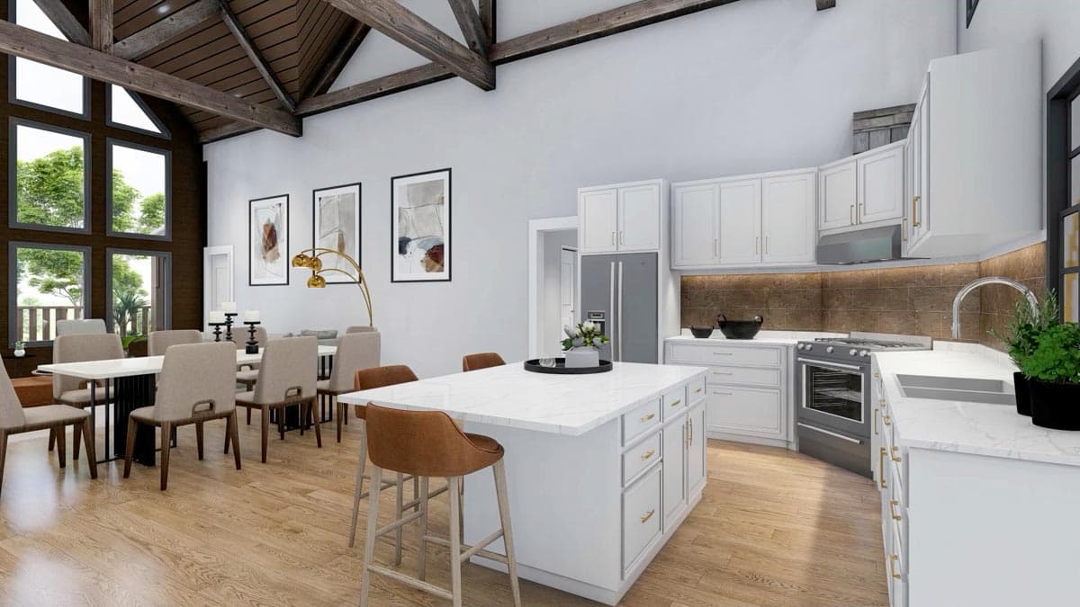 Plan 92374MX: 3-Car Garage Mountain Cottage with Room for Expansion - 1989 Sq Ft  - Image #8 - Craftsman, Mountain, Rustic, Vacation