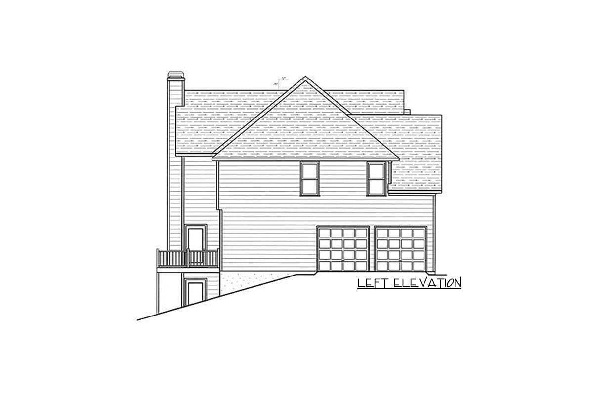 Plan 9253VS: Traditional Home Plan with 2-Story Fireplace Wall - Image #5 - Country, Traditional