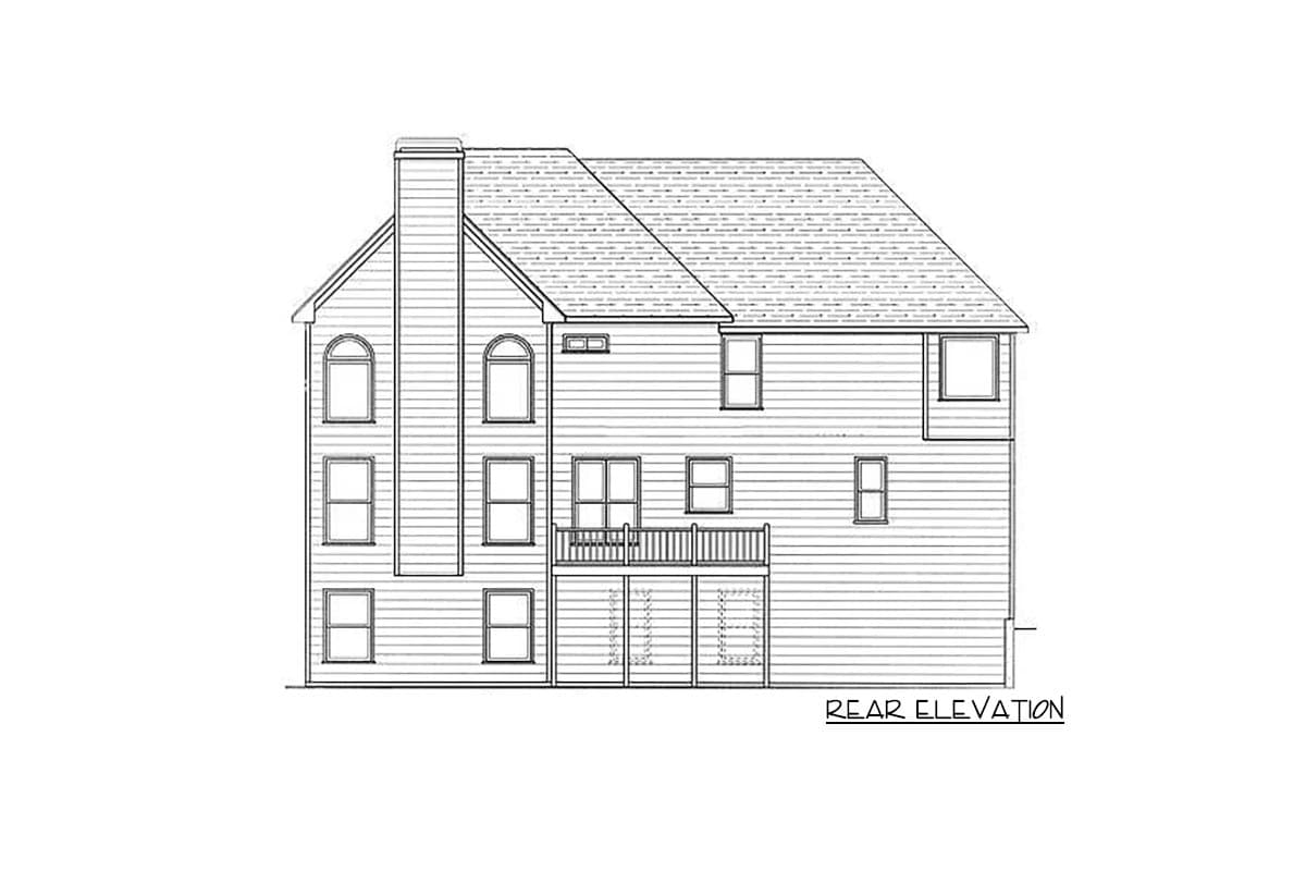 Plan 9253VS: Traditional Home Plan with 2-Story Fireplace Wall - Image #6 - Country, Traditional
