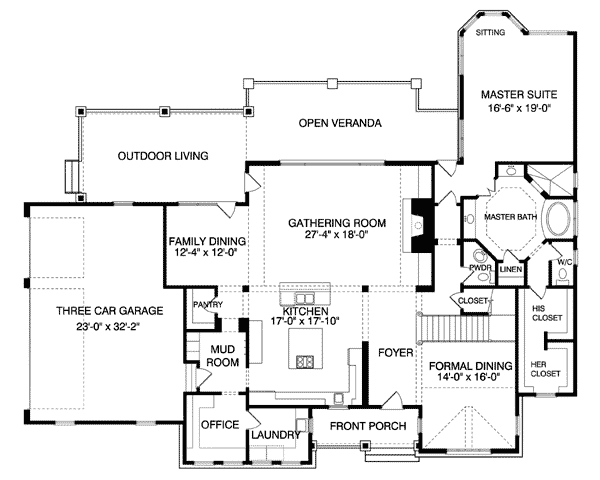 Plan 93016EL: Second Floor Game Room - Floor Plan - Main Level - Shingle, Traditional