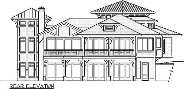 Plan 93018EL: Unique Tower Office - Image #6 - Craftsman, Northwest