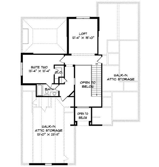 Plan 93025EL: English Cottage Styling With Optional Exterior - Floor Plan - 2nd Floor - European, French Country