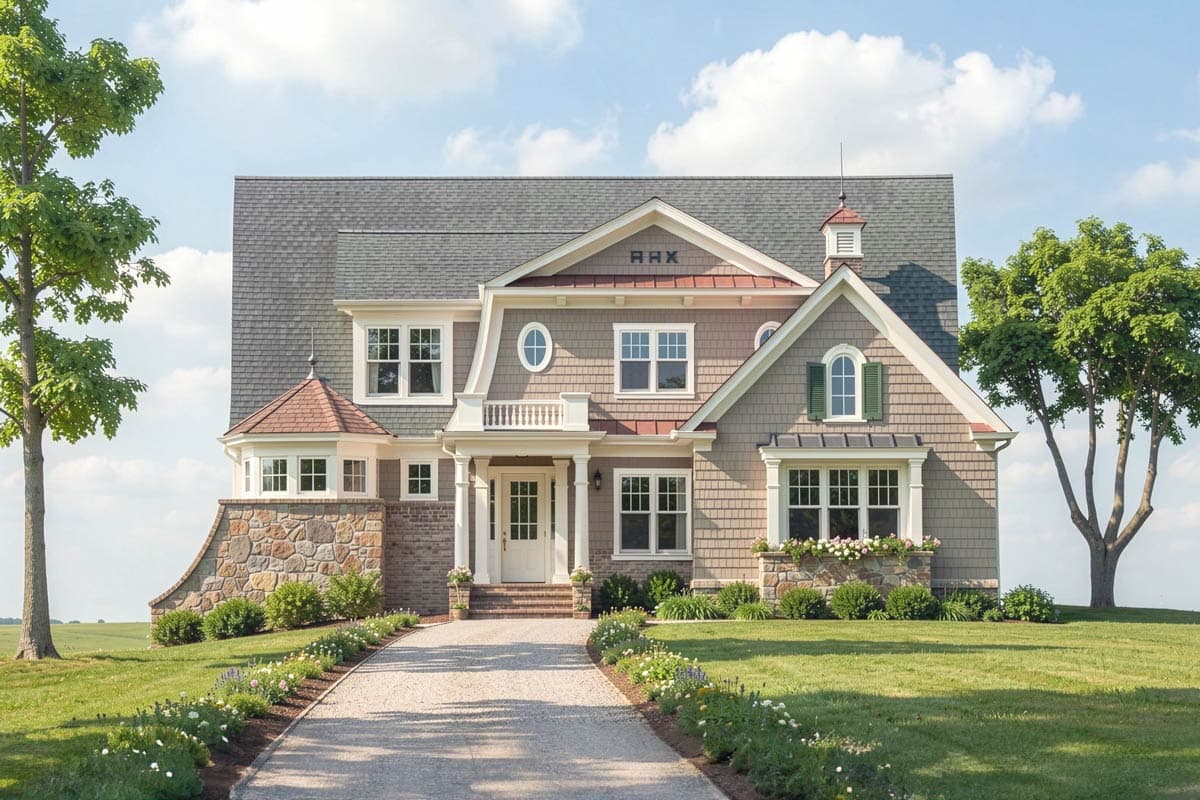 Plan 93058EL: Stunning Shingle-Style Home Plan - Image #2 - Coastal, New American, Shingle, Traditional