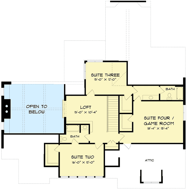 Plan 9306EL: European Tudor Style with 3 Car Garage  - Floor Plan - 2nd Floor - European, Tudor