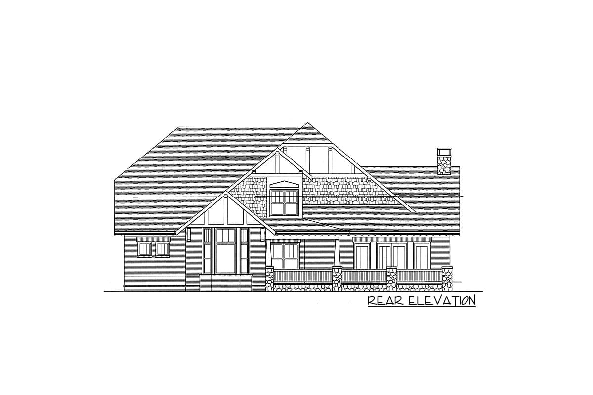 Plan 9306EL: European Tudor Style with 3 Car Garage  - Image #6 - European, Tudor