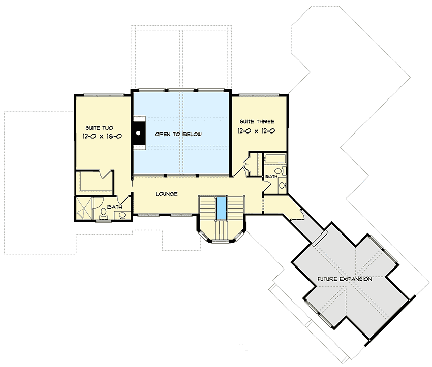 Plan 93070EL: Dazzling Open Layout - Floor Plan - 2nd Floor - Craftsman, Northwest