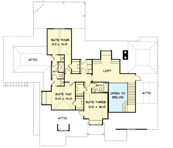 Plan 93084EL: Eye-Catching Shingle Style House Plan - Floor Plan - 2nd Floor - European, Shingle, Traditional