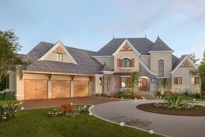 Tudor Mansion for Sloping Lot - 4000 Sq FT