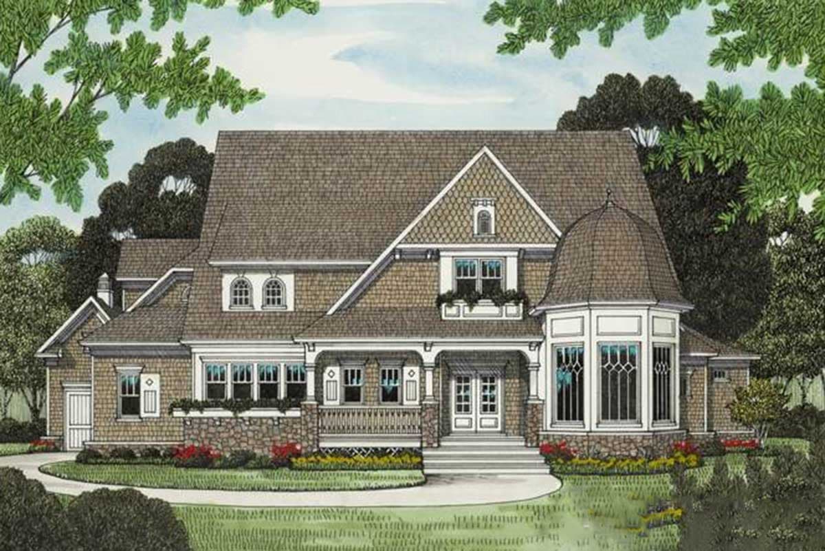 Plan 9318EL: Classic Shingle Style Home Plan - Image #5 - Coastal, Shingle