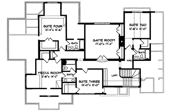 Plan 9326EL: English Manor With Flair - Floor Plan - 2nd Floor - Southern, Traditional