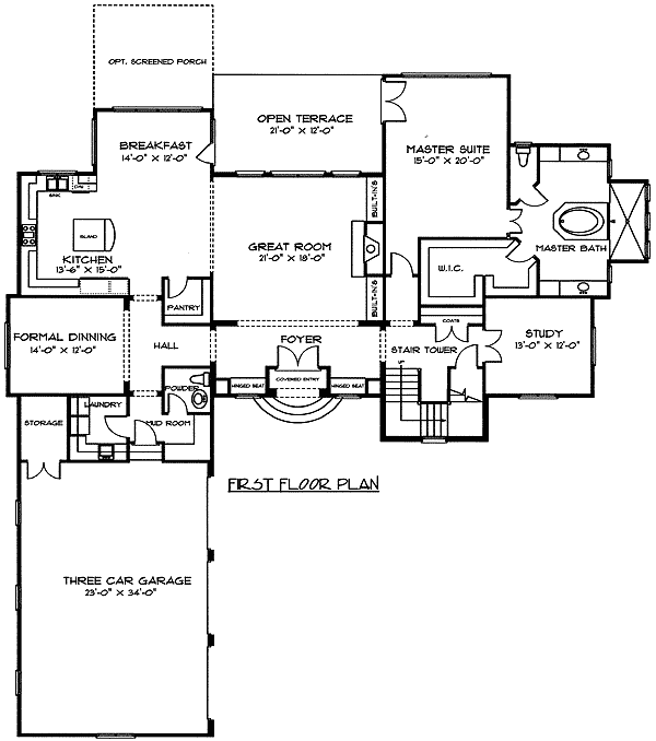 Plan 9342EL: Pick Your Size - Floor Plan - Main Level - European