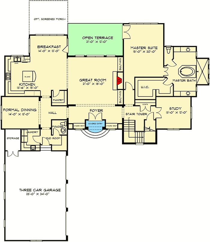 Plan 9347EL: A Few To Choose From - Floor Plan - Main Level - European