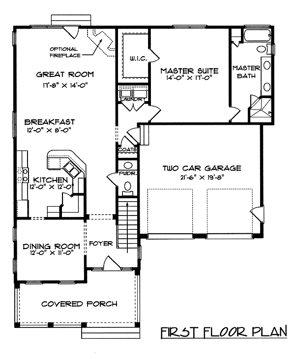 Plan 9360EL: Covered Porch Home Plan - Floor Plan - Main Level - Colonial, Cottage