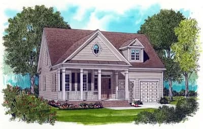 Covered Porch Home Plan