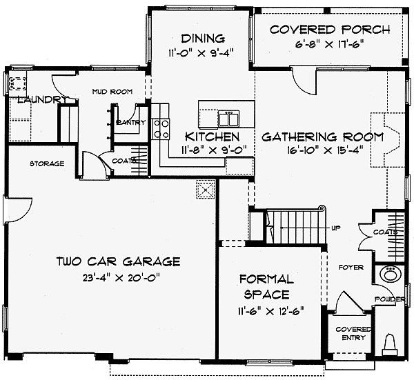 Plan 9362EL: A Touch of Tudor - Floor Plan - Main Level - European, Tudor