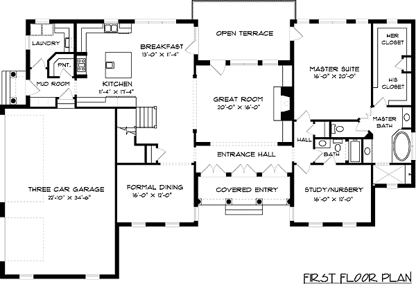 Plan 9376EL: Classic Elegance - Floor Plan - Main Level - Colonial, Georgian