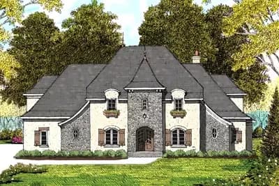  Beautiful Traditional European Style House Plan with an Open Floor Layout