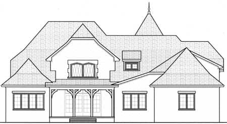 Plan 9393EL:  French Country Home Plan with Media and Game Rooms - Image #6 - European, French Country, Tudor