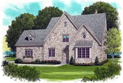 English Manor House Plan with 2 Separate Garages