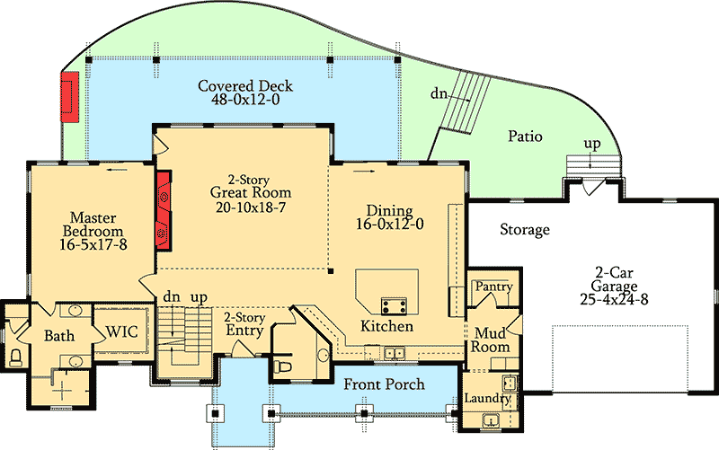 Plan 95003RW: Enormous Great Room - Floor Plan - Main Level - Craftsman, Mountain, Northwest, Rustic