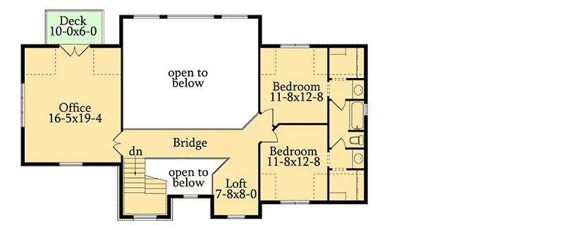 Plan 95003RW: Enormous Great Room - Floor Plan - 2nd Floor - Craftsman, Mountain, Northwest, Rustic