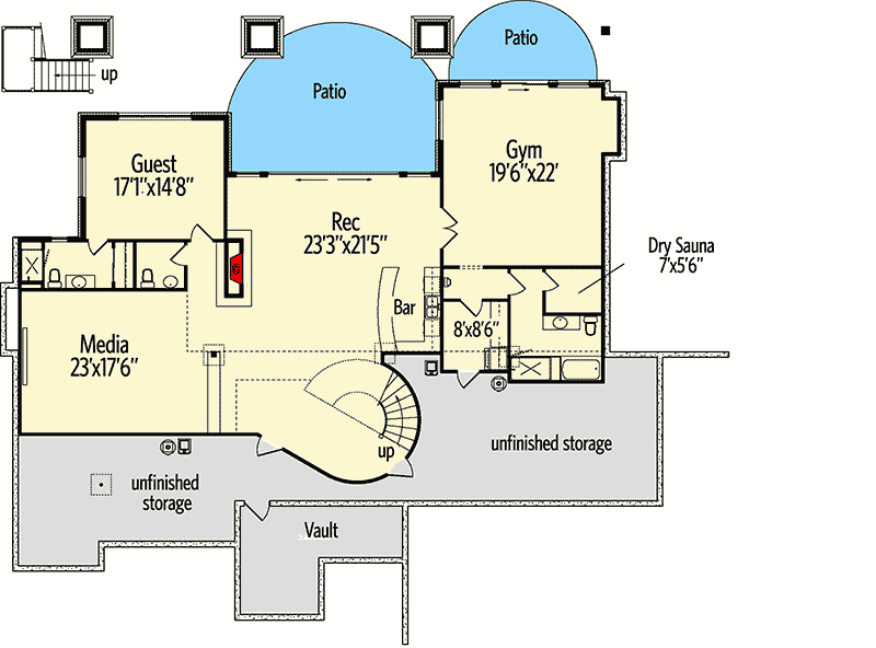 Plan 95012RW: 5002 Square Foot Mountain Craftsman House Plan with Lower Level Expansion - Floor Plan - Lower Level - Craftsman, Mountain, Rustic, Transitional