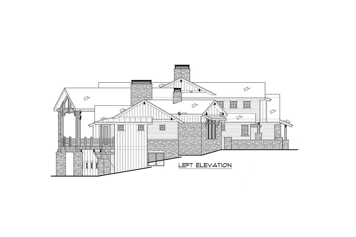 Plan 95020RW: Mountain Elegance with Arched Entry - Image #4 - Craftsman, Mountain, Rustic