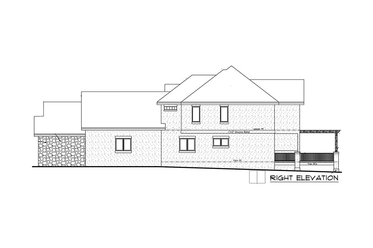 Plan 9510RW: Sunken Family Room and Raised Study - Image #10 - European, Rustic