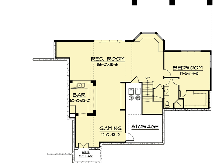 Plan 9516RW: Lower Level Entertainment Center - Floor Plan - Lower Level - European, Rustic