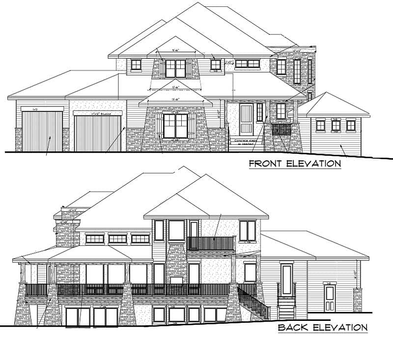 Plan 9520RW: Wrap-Around Rear Decks - Image #17 - Craftsman, European, Mountain, Rustic