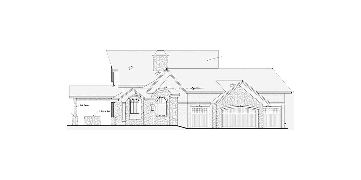 Plan 9531RW: Sweeping Rear Deck with Barrel Roof - Image #22 - Craftsman, Mountain, Rustic