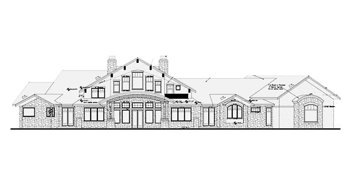 Plan 9531RW: Sweeping Rear Deck with Barrel Roof - Image #23 - Craftsman, Mountain, Rustic