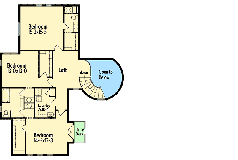 Plan 9538RW: Tuscan Villa with Views - Floor Plan - 2nd Level - European, Mountain, Rustic, Tuscan
