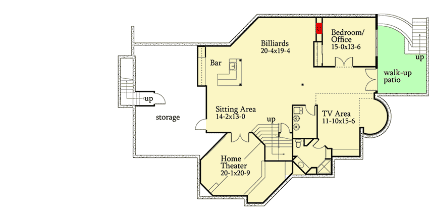 Plan 9545RW: Stunning Contemporary Show-Stopper - Floor Plan - Lower Level - Contemporary, Modern, Prairie, Rustic