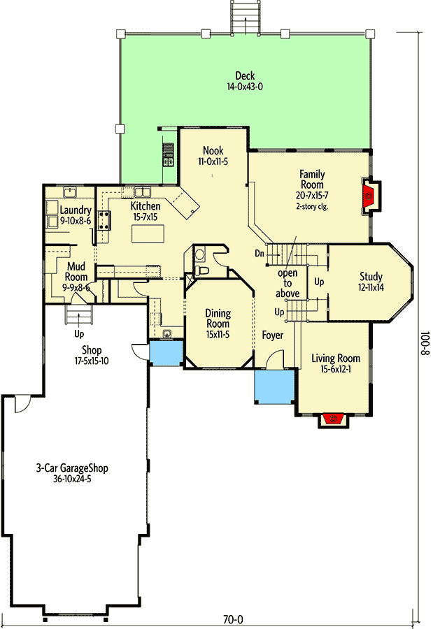 Plan 9546RW: Estate Elegance - Floor Plan - Main Level - European, French Country, Rustic