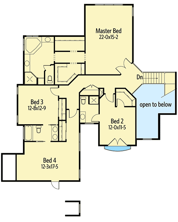 Plan 9546RW: Estate Elegance - Floor Plan - Second Level - European, French Country, Rustic