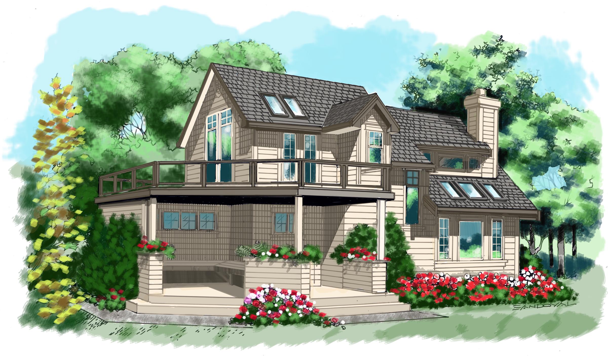 Plan 9800SW: Cottage with Rear Views - Image #4 - Cabin, Cottage, Mountain, Rustic, Vacation