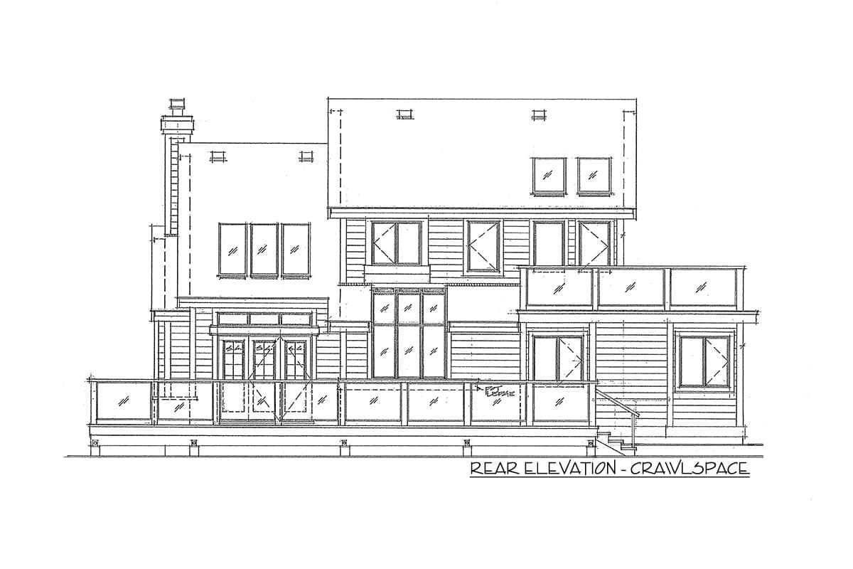 Plan 9800SW: Cottage with Rear Views - Image #23 - Cabin, Cottage, Mountain, Rustic, Vacation
