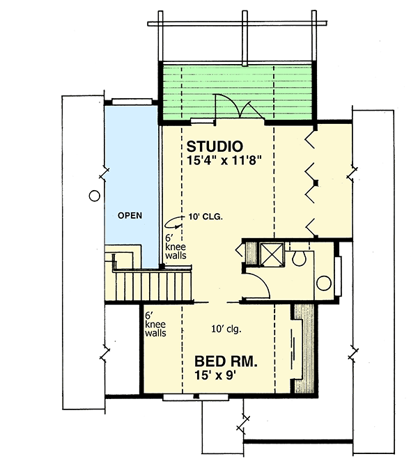 Plan 9801SW: Designed to Capture Views - Floor Plan - 2nd Floor - Cabin, Cottage, Country, Mountain, Rustic, Vacation