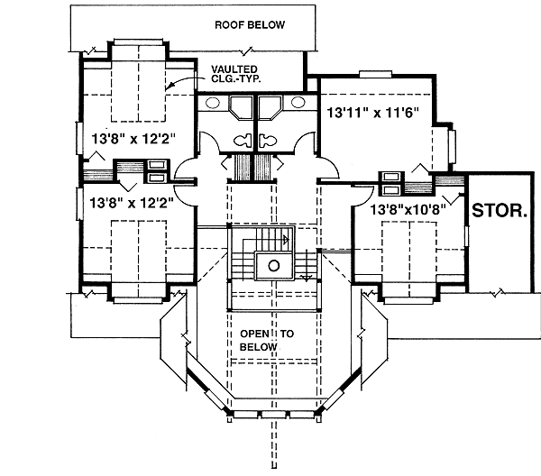 Plan 9803SW: Lodge Living - Floor Plan - 2nd Floor - Contemporary, Mountain